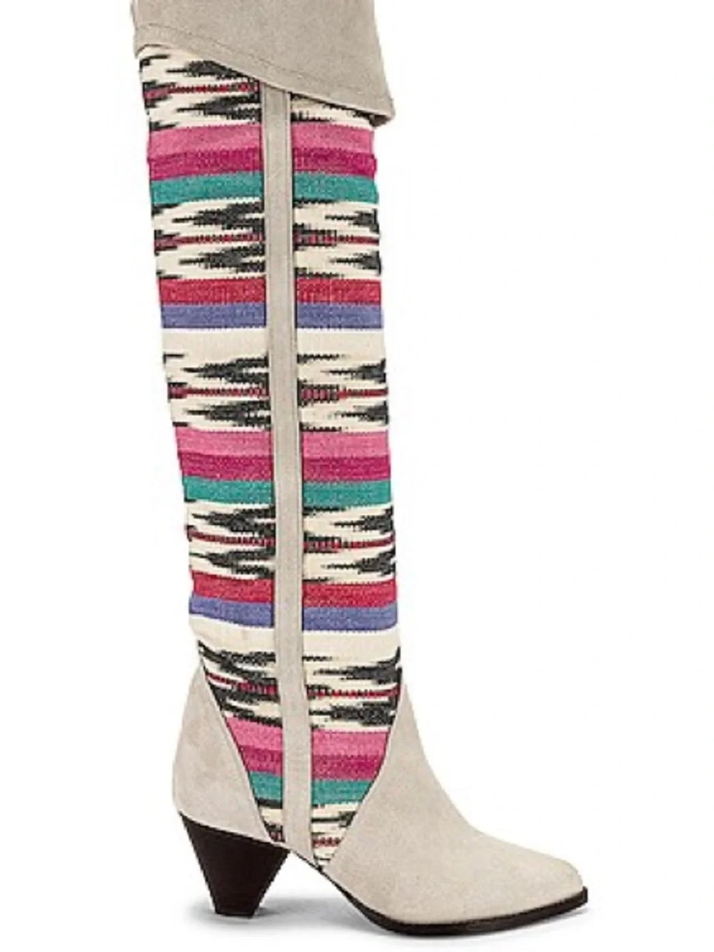 ISABEL MARANT Over-the-Knee Lorey Boot in Multicolor & Ecru